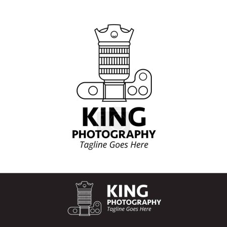 King Photography symbol simple modern outline logo symbol