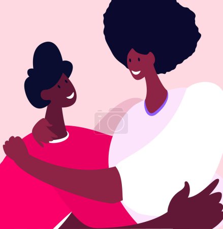 Illustration for Valentines Day.Loving Smiling Happy Couple Portrait of Man and Woman Hugging.Happy Lovers Relationships Dating,Lifestyle.Romantic Connection Feelings Emotions Romance Love.Flat Vector Illustration - Royalty Free Image