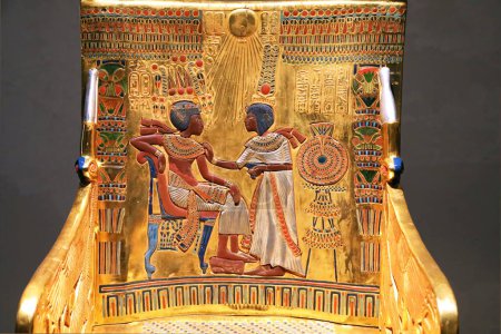Photo for Copy of the amazing back of the throne found in Tutankhamun's tomb - Royalty Free Image