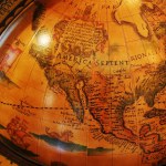 Copy of antique globe with Central America