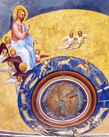 Photo for Padua, Italy - April 29, 2023: The creation of the world from the ancient Baptistery of Padua, Italy - Royalty Free Image