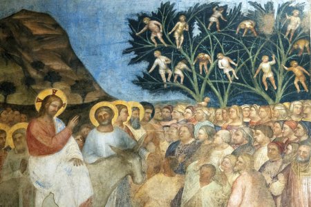 Photo for Padua, Italy - April 29, 2023: Palm Sunday from the ancient Baptistery of Padua, Italy - Royalty Free Image