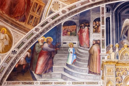 Téléchargez les photos : Padoue, Italie - 29 avril 2023 : Présentation de la Vierge Marie de l'ancien Baptistère de Padoue, Italie - en image libre de droit