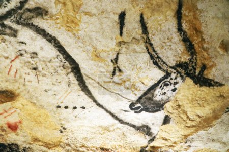 Photo for Prehistoric bull depicted in Lascaux caves - Royalty Free Image