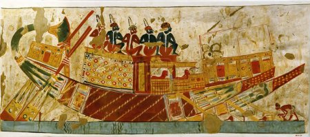 Photo for Boat carrying captives from Nubia, tomb of Huy, Metropolitan Museum of Art, New York - Royalty Free Image