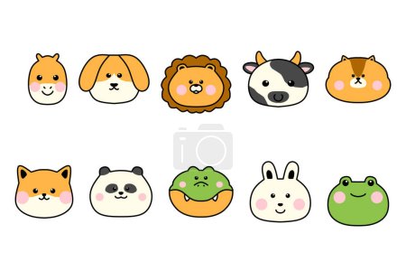 Mignon Kawaii Icône Illustration personnage dessin animé vecteur visage conception arrière-plan nourriture élément japonais doux emoji graphique emoticon,