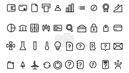 Photo for Boost your design projects with our stunning collection of line vector icons in a sleek monoline style. With their minimalistic and modern design, these scalable icons are perfect for various applications, including web and mobile design, UI/UX proje - Royalty Free Image