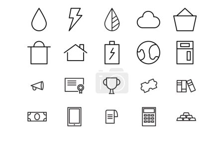 Photo for Boost your design projects with our stunning collection of line vector icons in a sleek monoline style. With their minimalistic and modern design, these scalable icons are perfect for various applications, including web and mobile design, UI/UX proje - Royalty Free Image