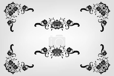 Classical Baroque Filigree Decoration Ornament Vintage Floral Border Style Antique Art Retro. sets with vector vintage wedding ornaments, frames and borders in decorative classic style for your wedding invitations, menus, cards, etc.
