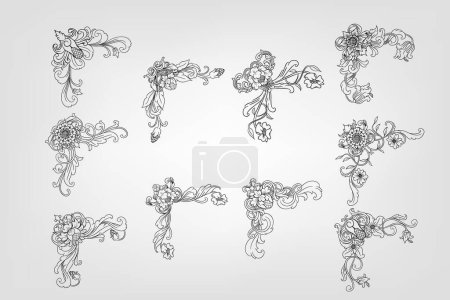Photo for Classical Baroque Filigree Decoration Ornament Vintage Floral Border Style Antique Art Retro - Royalty Free Image
