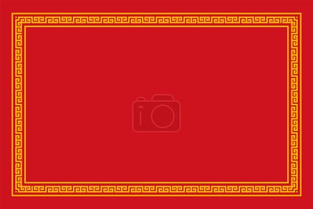 Foto de El ornamento de la frontera oriental china se inspira en el arte decorativo del este asiático, mostrando diseños intrincados influenciados por la cultura china. El ornamento a menudo presenta motivos tradicionales como dragones, fenicios, patrones florales y auspiciosos sym. - Imagen libre de derechos