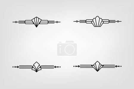 Foto de Frontera de línea art deco. Modernos marcos de oro árabe, bordes de líneas decorativas y elementos geométricos de diseño vectorial marco de etiqueta dorada - Imagen libre de derechos