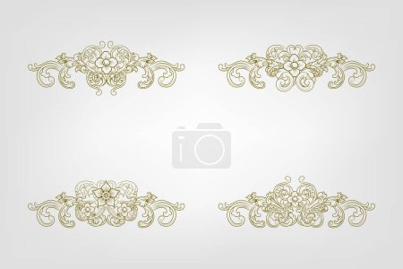 Classic Vitage Wedding Vector Ornaments Frames Separator Elements Klassische Vintage Wedding Invitation Hand gezeichnet gut für jeden Druck oder Vorlage-Design zu dekorieren. verzieren die Kalligraphie, Poster und alles, was einen barocken Vintage-viktorianischen Stil braucht