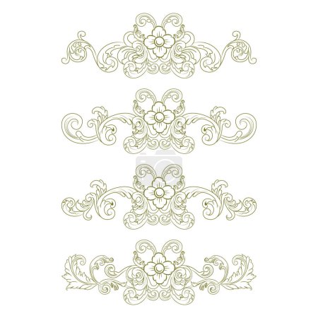 Klassischer Vitage Hochzeitsschmuck Rahmen Trennelemente Klassische Vintage Hochzeitseinladung Hand gezeichnet Verzieren Sie das Kalligraphie-Poster viktorianischen Stil