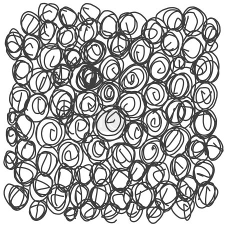Doodle swirls, circles hand drawn in situations of stress, embarrassment, excitement isolated on white background. Sketch style. Vector illustration