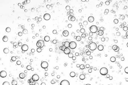 Pouring water. Fizz , flowing bubbles. 
