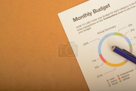 Photo for Managing a monthly budget requires careful consideration of housing, shopping, transport, utilities, travel, education, and medical expenses - Royalty Free Image