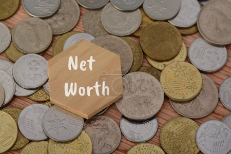 Photo for The text NET WORTH is the measure of an individual's or entity's financial health and represents the difference between their total assets and total liabilities - Royalty Free Image