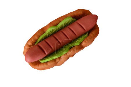 Photo for Hot dogs, as a form of fast food, are considered unhealthy due to the processing involved in their production, which can have adverse effects on people's health - Royalty Free Image