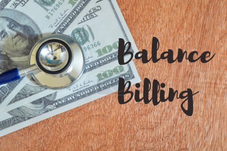Photo for Balance billing is a practice in healthcare where a healthcare provider bills a patient provider's charge for a service and the amount covered by the patient's insurance plan. - Royalty Free Image