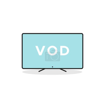 Ilustración de Icono del dispositivo Smart TV. Vídeo bajo demanda. Ilustración vectorial, diseño plano - Imagen libre de derechos