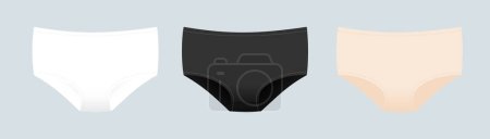Illustration for Panties symbol. Woman underwear type: boy shorts. Vector illustration, flat design - Royalty Free Image