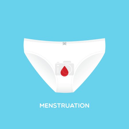 Illustration for Period panties. Female's hygiene product. Menstruation concept. Vector illustration, flat design - Royalty Free Image