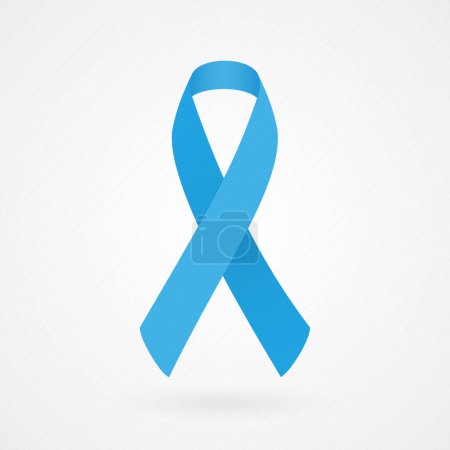 Illustration for Blue awareness ribbon. Fabric texture. Vector illustration, flat design - Royalty Free Image