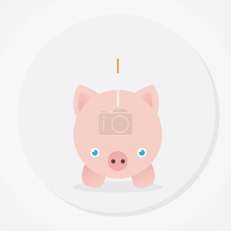 Téléchargez les illustrations : Piggy bank. Concept of savings. Vector illustration, flat design - en licence libre de droit