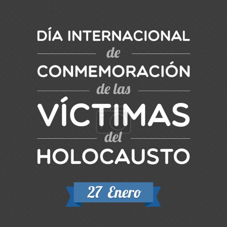 Illustration for International Holocaust Remembrance Day. Spanish. January 27. Vector illustration, flat design - Royalty Free Image
