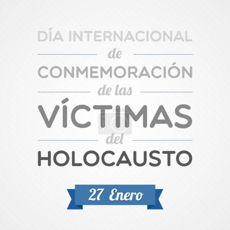 Ilustración de Día Internacional del Recuerdo del Holocausto. Español. 27 de enero. Ilustración vectorial, diseño plano - Imagen libre de derechos