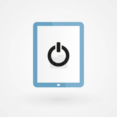 Illustration for Tablet and on/off icon. Concept of energy. Vector illustration, flat design - Royalty Free Image