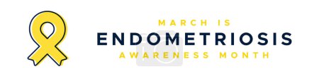 Illustration for Endometriosis Awareness Month. March. Yellow ribbon. Vector illustration, flat design - Royalty Free Image