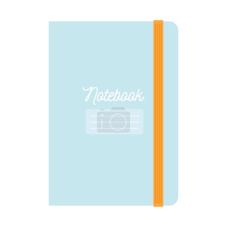 Notebook with elastic band. Back to school. Vector illustration, flat design