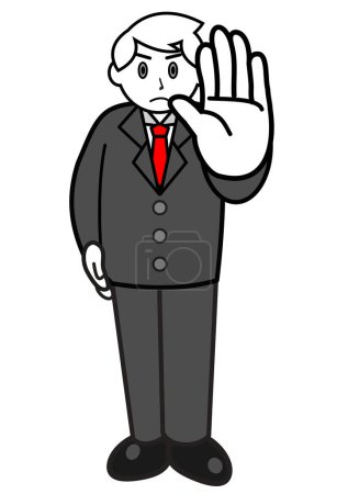 Photo for Caucasian businessman hand sign no - Royalty Free Image