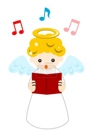 une illustration d'ange chantant mignon