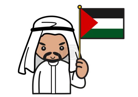 Der palästinensische Mann hat die palästinensische Flagge