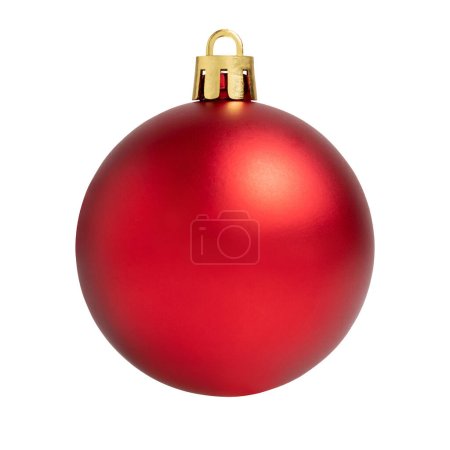 Red Christmas ball isolated on white background.