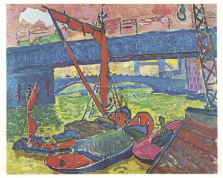 Photo for Under Londons Bridge, 1906. Painting by Andre Derain. Andre Derain is best known for his contributions to the developments of Fauvism and Cubism, two avant-garde movements from the beginning of the - Royalty Free Image