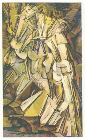 Téléchargez les photos : Nu Descendant un escalier, Non. 2, 1912. Peinture de Marcel Duchamp. Le tableau a été créé quand l'artiste avait vingt-cinq ans. Après avoir été rejeté par les Cubitstes comme étant futuriste, il a été - en image libre de droit