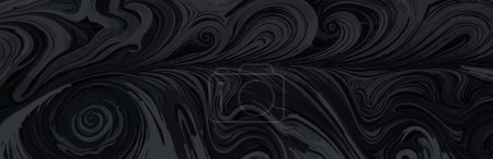 Illustration for Damascus steel texture, abstract pattern, dark vector - Royalty Free Image