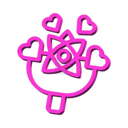 Blumenstrauß 3D-Symbol Valentinstag isoliert auf weißem Hintergrund Foto Illustration Element Zeichen aus der modernen Sammlung 3D-Stil schönes Design perfekt
