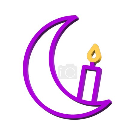 Candle 3D symbol ramadan isolated on white background Photo illustration element sign from modern collection 3D style nice design perfect