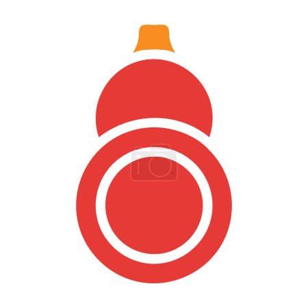 Calabash Solid vector ilustración roja y el logotipo icono de año nuevo perfecto. Signo de icono de la colección moderna para el concepto móvil y web.