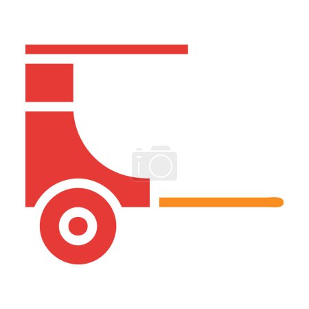 Illustration for Rickshaw solid red illustration vector and logo new year icon perfect. Icon sign from modern collection for mobile concept and web. - Royalty Free Image
