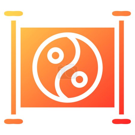 Ilustración de Yin yang gradient solid illustration vector and logo new year icon perfect. Icon sign from modern collection for web. Nice design perfect. - Imagen libre de derechos
