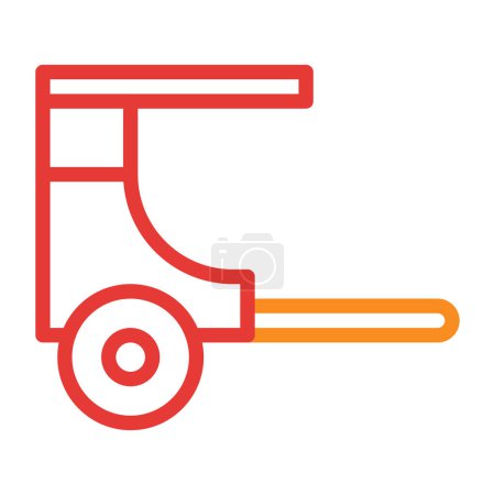 Illustration for Rickshaw multicolor red illustration vector and logo new year icon perfect. Icon sign from modern collection for web. Nice design perfect. - Royalty Free Image