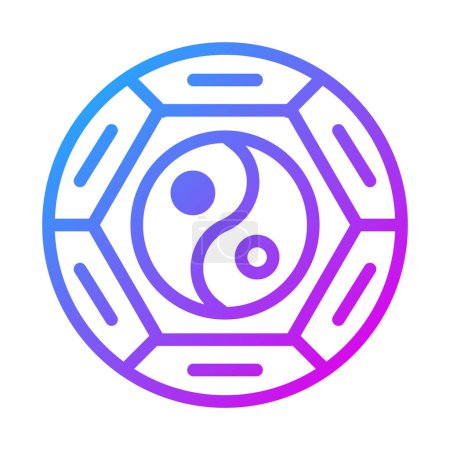 Ilustración de Yin yang duocolor purple style illustration icon chinese new year perfect. Icon sign from modern collection for web. Nice design perfect. - Imagen libre de derechos