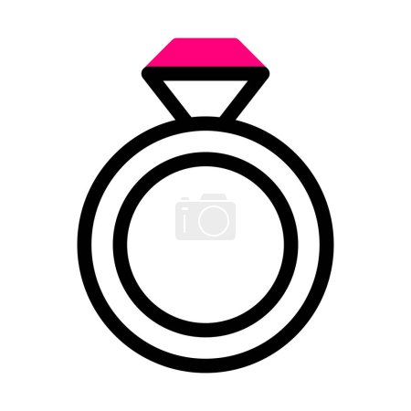 Ilustración de Ring icon duotone black pink style valentine illustration vector element and symbol perfect. Icon sign from modern collection for web. Nice design perfect. - Imagen libre de derechos