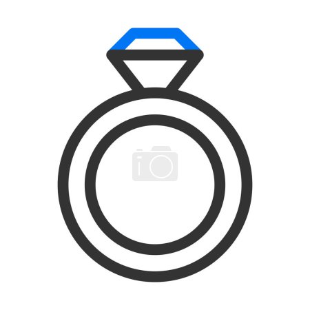 Ilustración de Ring icon blue grey style valentine illustration vector element and symbol perfect. Icon sign from modern collection for web. - Imagen libre de derechos